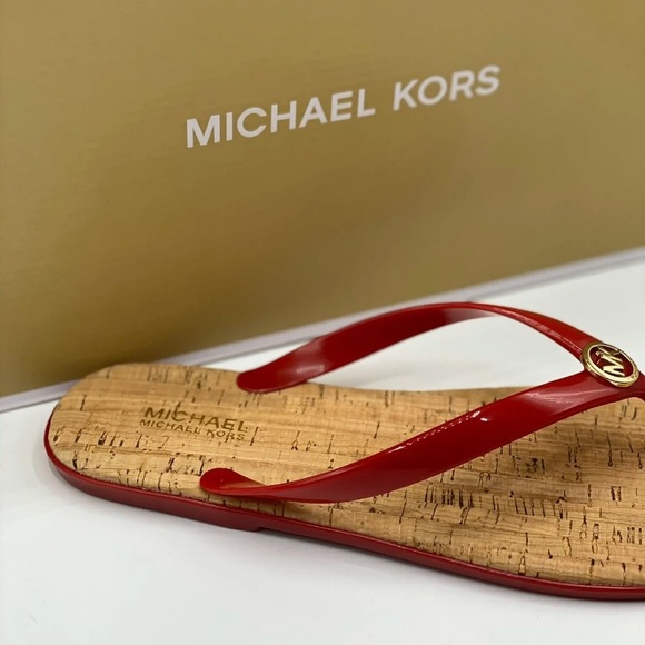 NWT Michael Kors Jelly Flip flops Red - Picture 2 of 7
